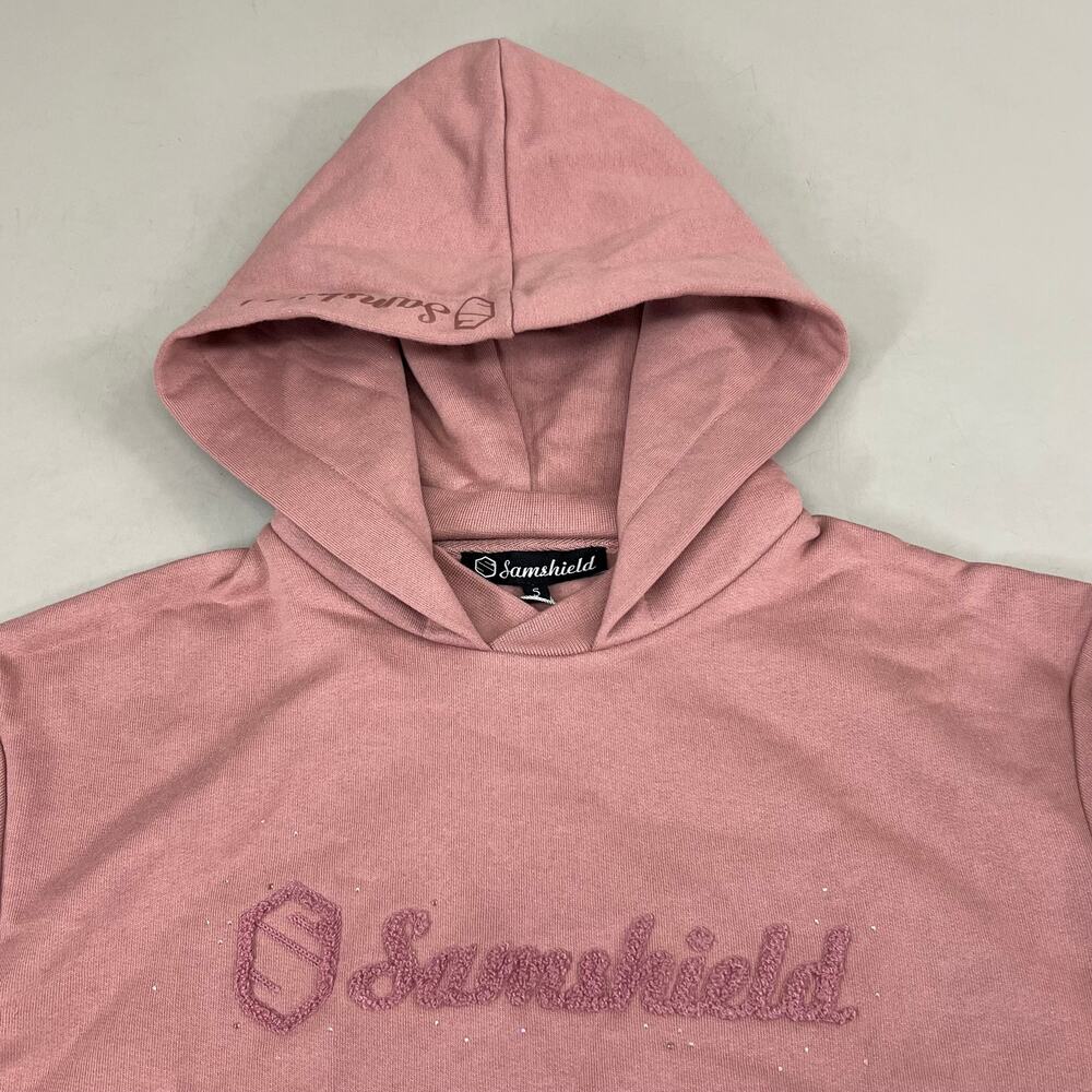 SAMSHIELD Camilla Equestrian Hooded Women's Sweatshirt Sz S Blush Pink - Picture 2 of 11